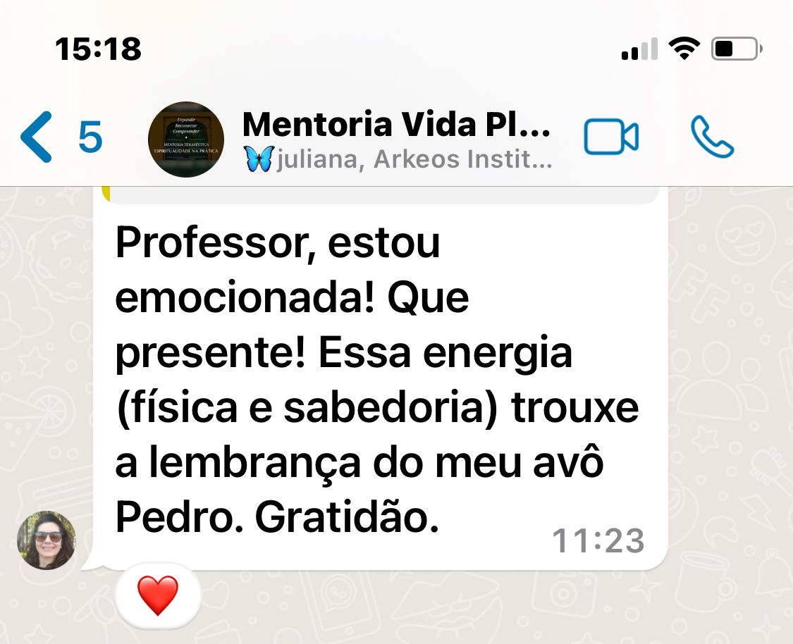 Depoimento 1 de participante do projeto